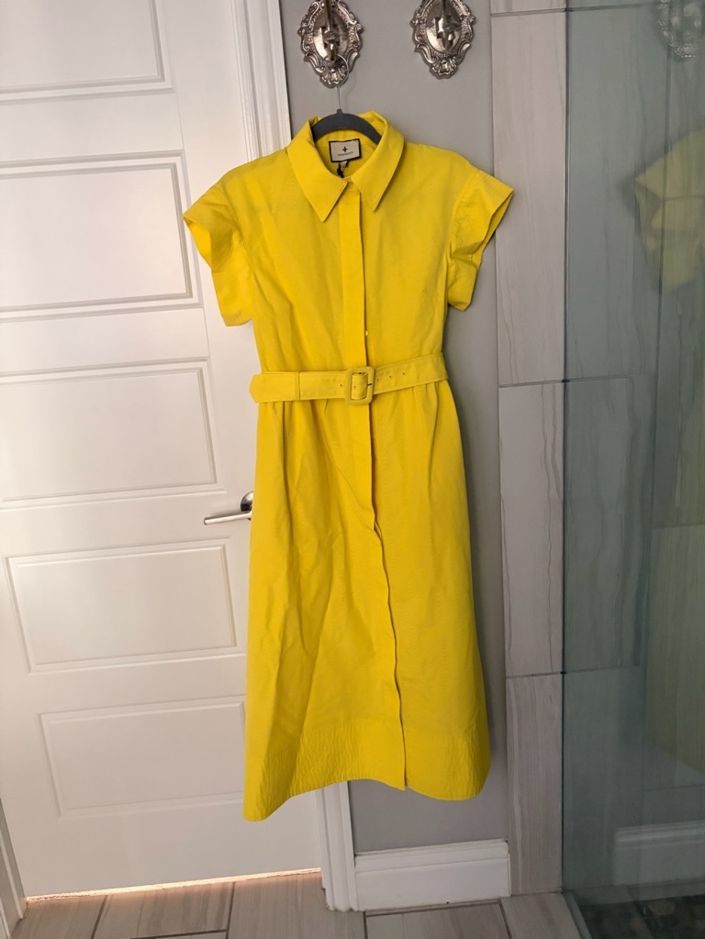 Tuckernuck Bright Yellow Belted Shirt Dress